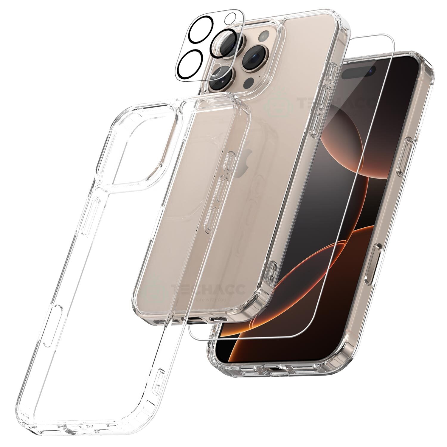 For iPhone 17 Pro Max Air Clear Case Shockproof Bumper Lens Cover
