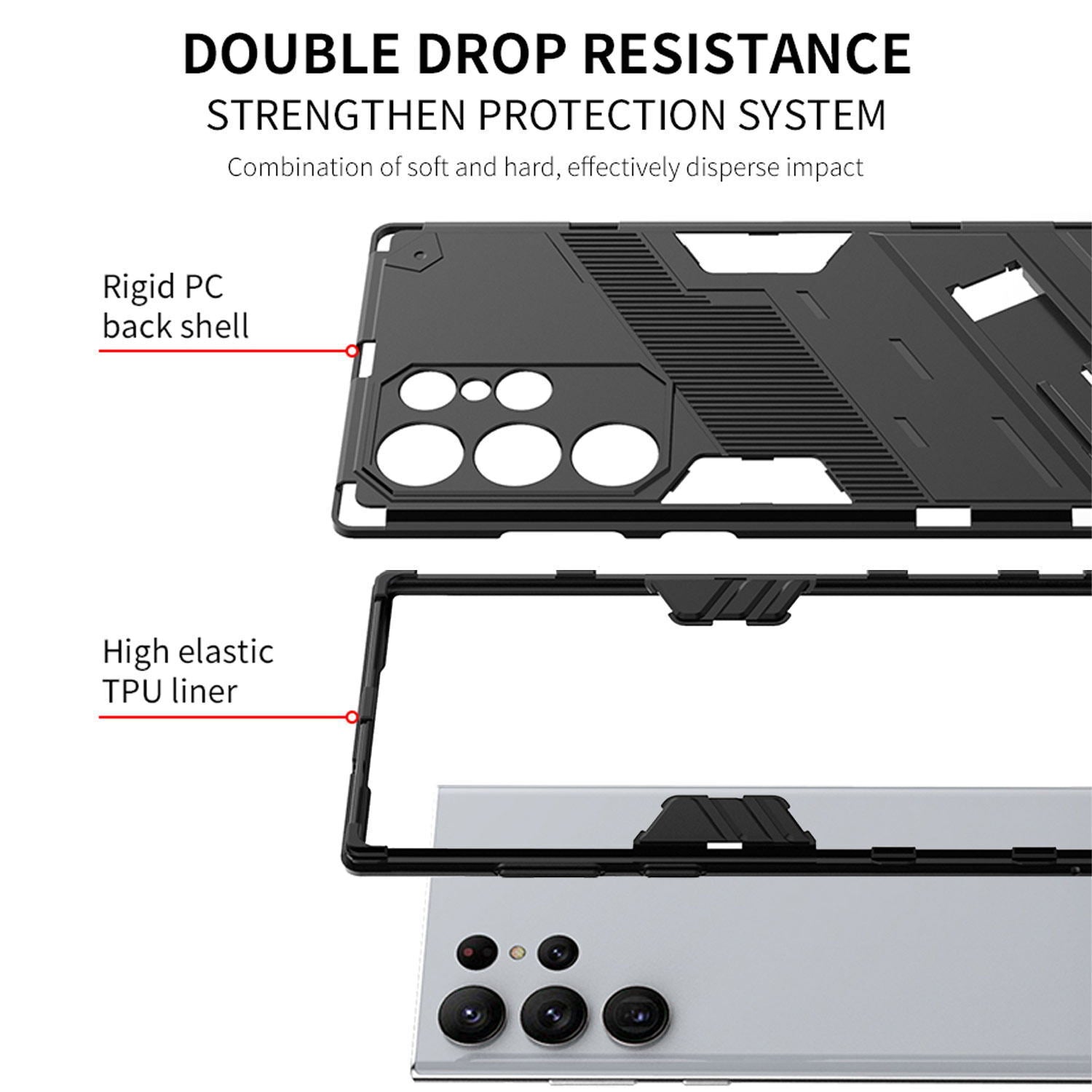 For Samsung S24 Ultra Plus 5G Case Shockproof Heavy Duty Stand Cover