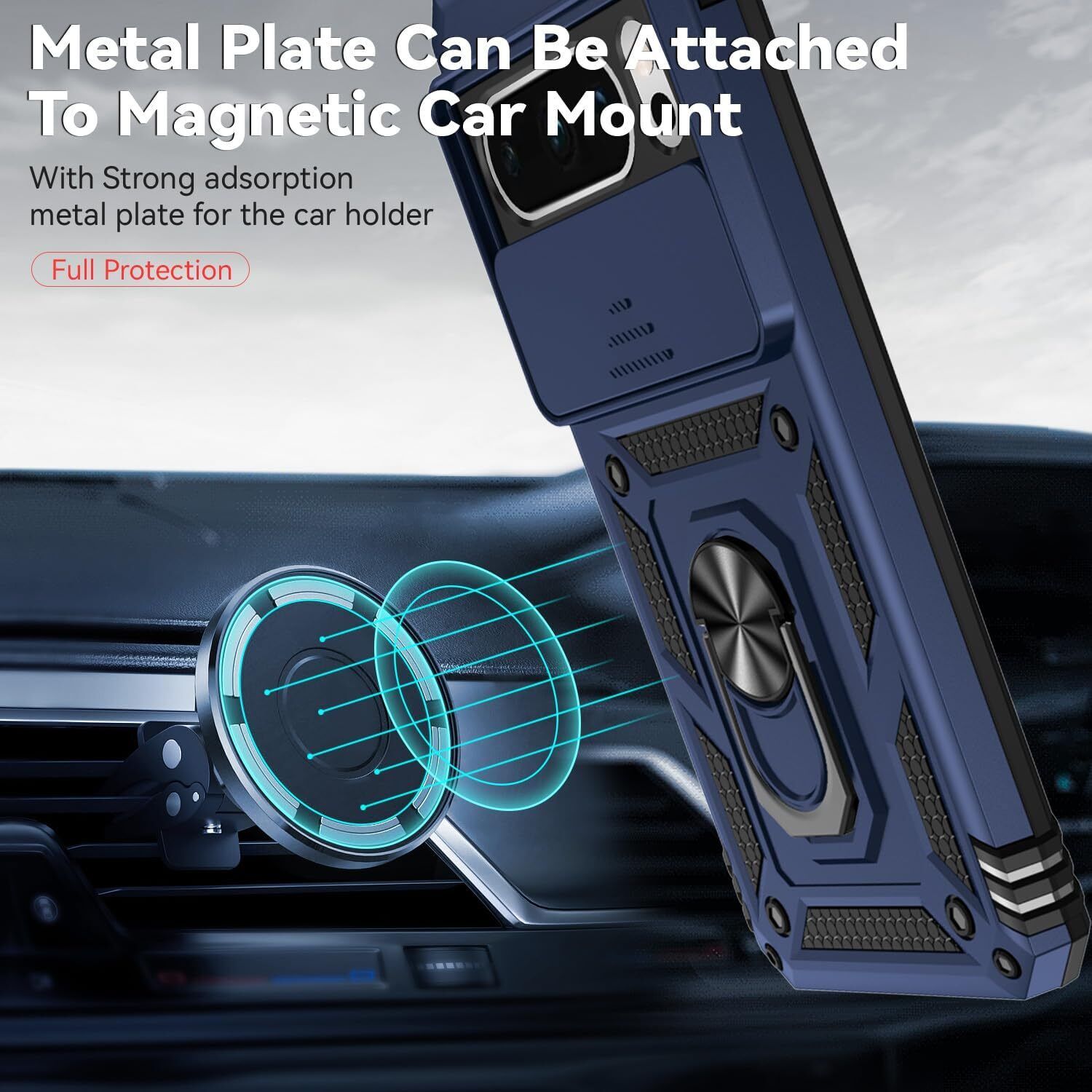 For Google Pixel 9 Pro Case Rugged Shockproof Heavy Duty Ring Cover