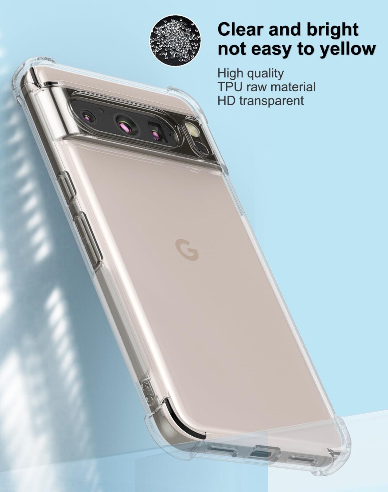 For Google Pixel 9 Pro XL Case Clear Shockproof Bumper Cover