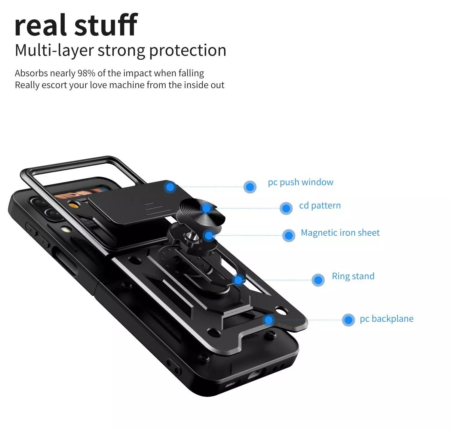 For Samsung Galaxy Z Flip Fold 6 Case Shockproof Rugged Ring Holder Cover