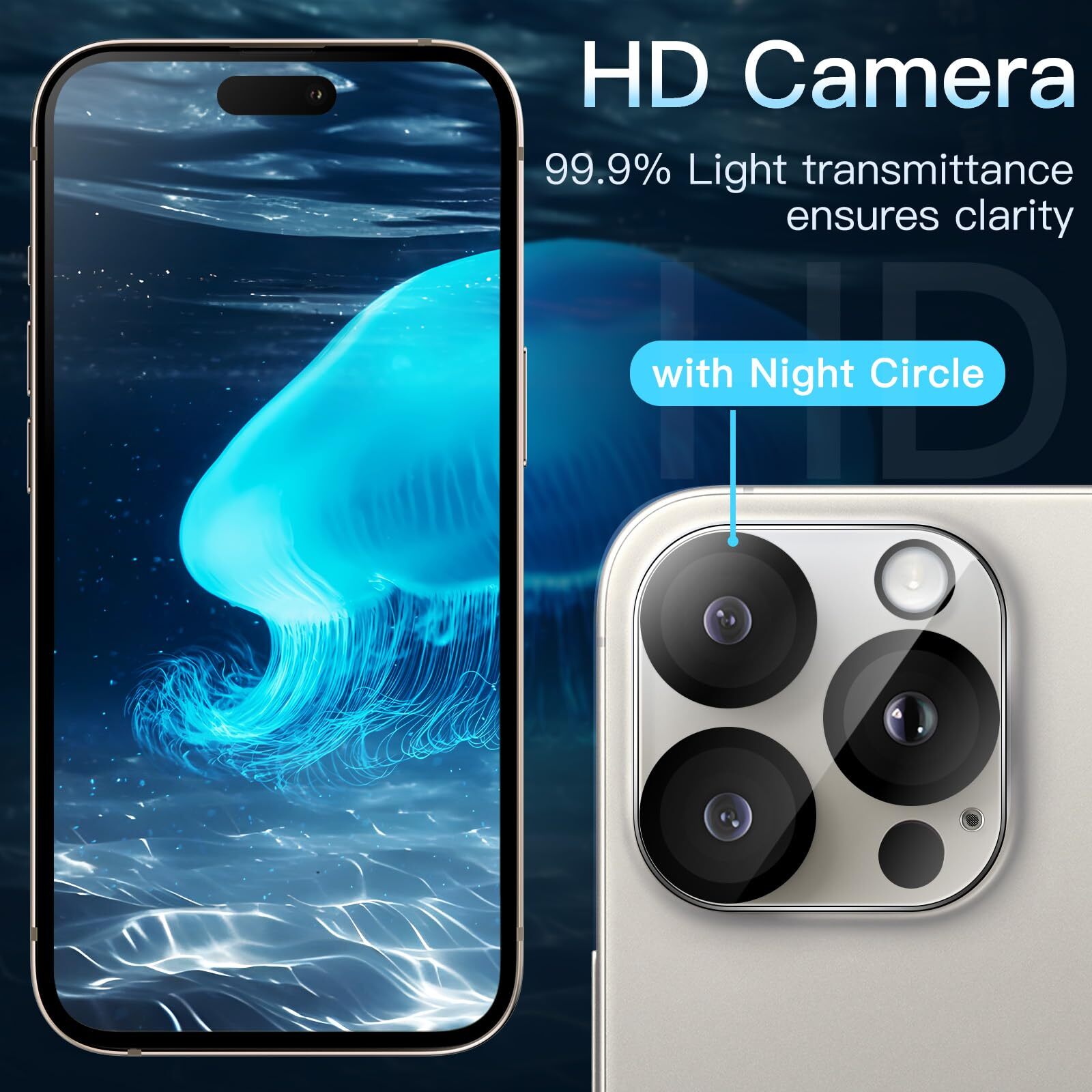 For iPhone 17 Pro Max Camera Lens Clear Glass Screen Protector