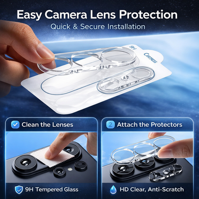 2-Pack For Samsung Galaxy S25 Series Glass Camera Lens Protector - detail image 4