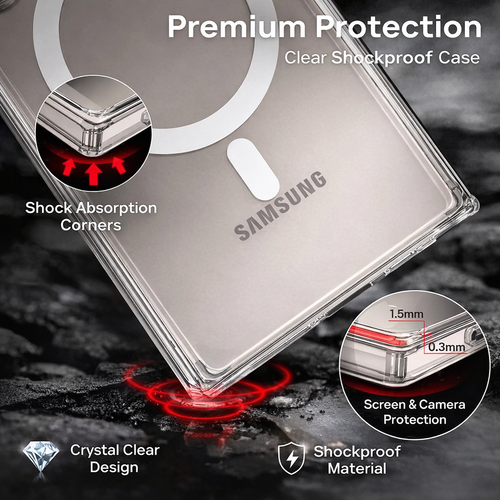 For Samsung Galaxy S26 Series Clear Shockproof Magnetic Case - detail image 10