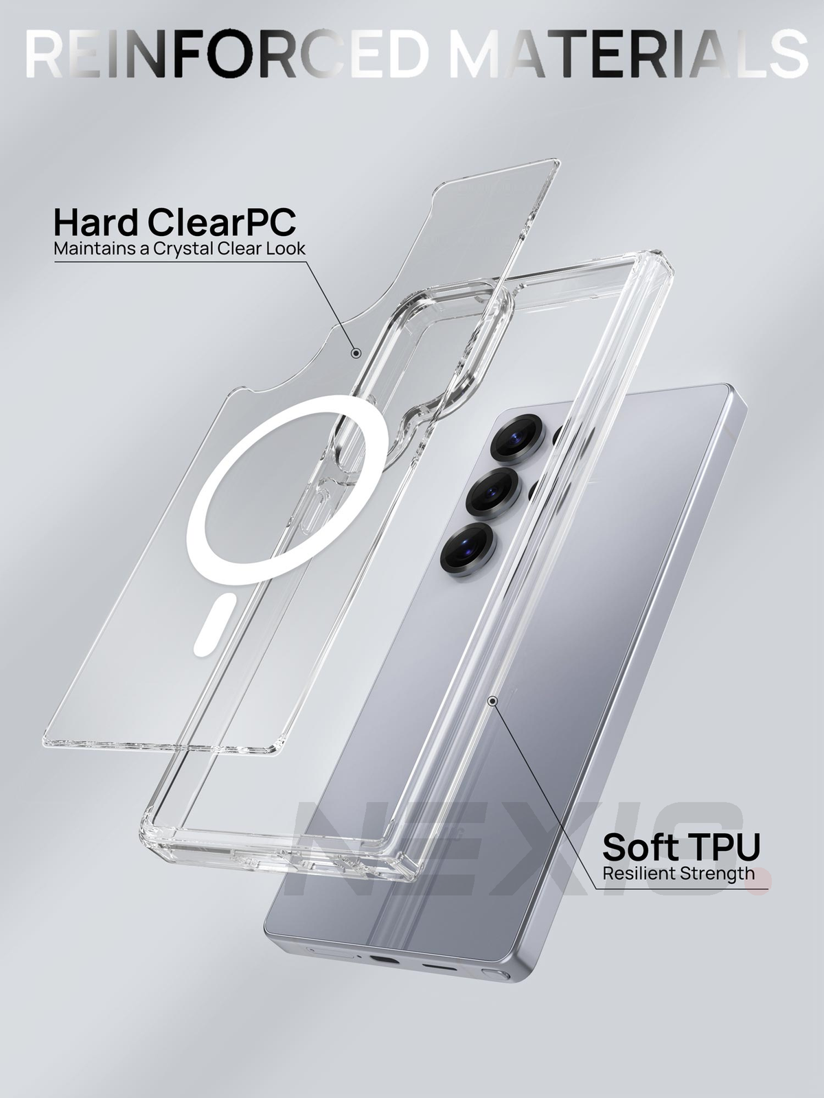 For Samsung Galaxy S26 Series Clear Shockproof Magnetic Case - detail image 5