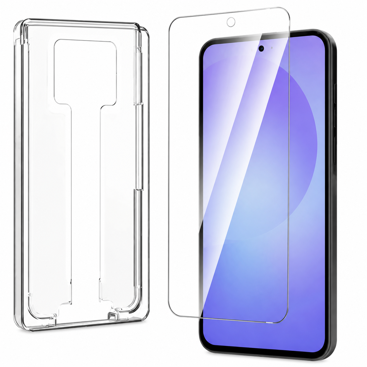 For Samsung Galaxy A16 A17 A27 A36 A37 A56 A57 Easy-Install Glass Screen Protector – clean white background main image