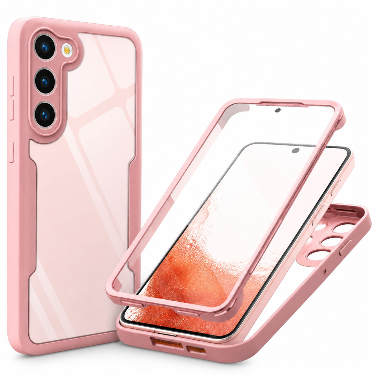 For Samsung Galaxy A17 A27 A36 A37 A56 A57 Rugged 360 Full Body Case – clean white background main image