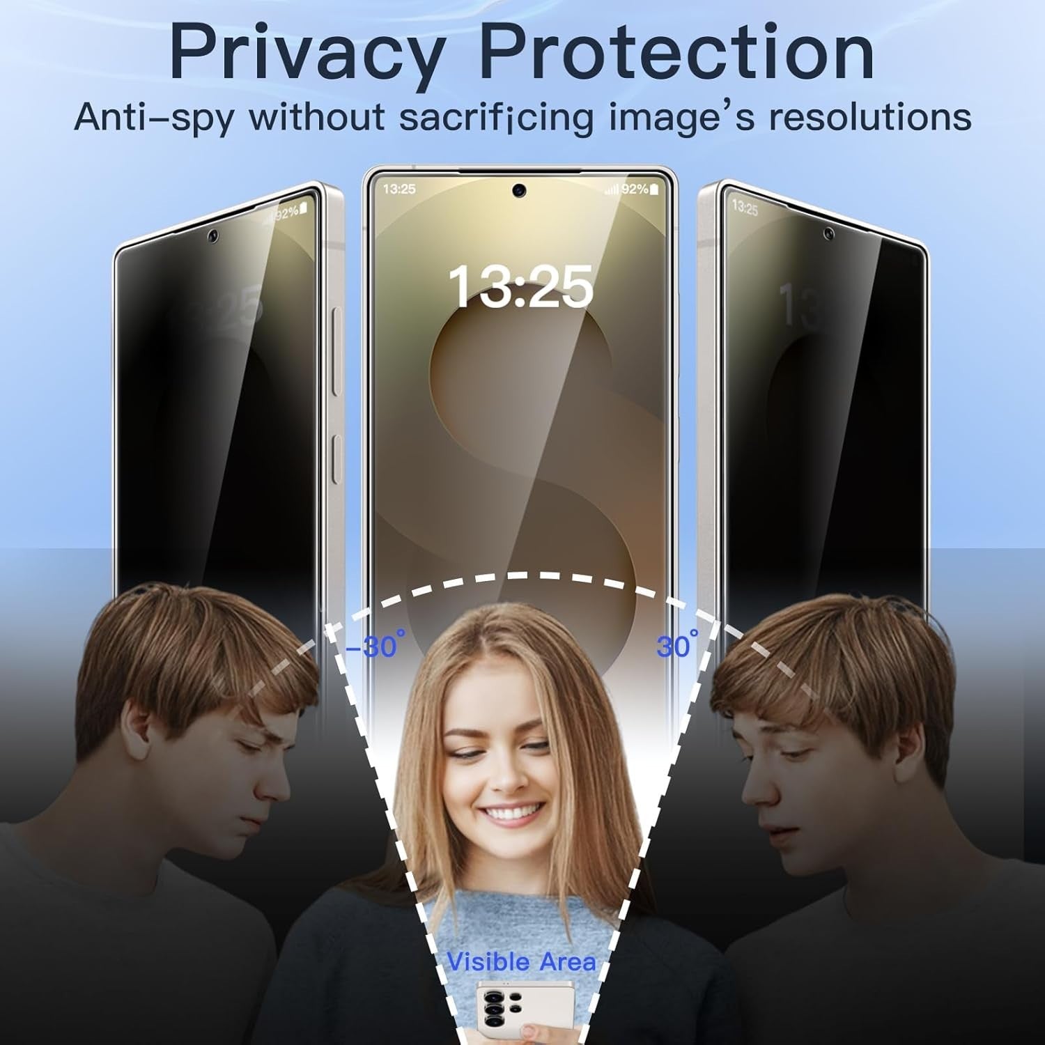 2-Pack Samsung Galaxy S25 Series Privacy Glass Screen Protector - detail image 5