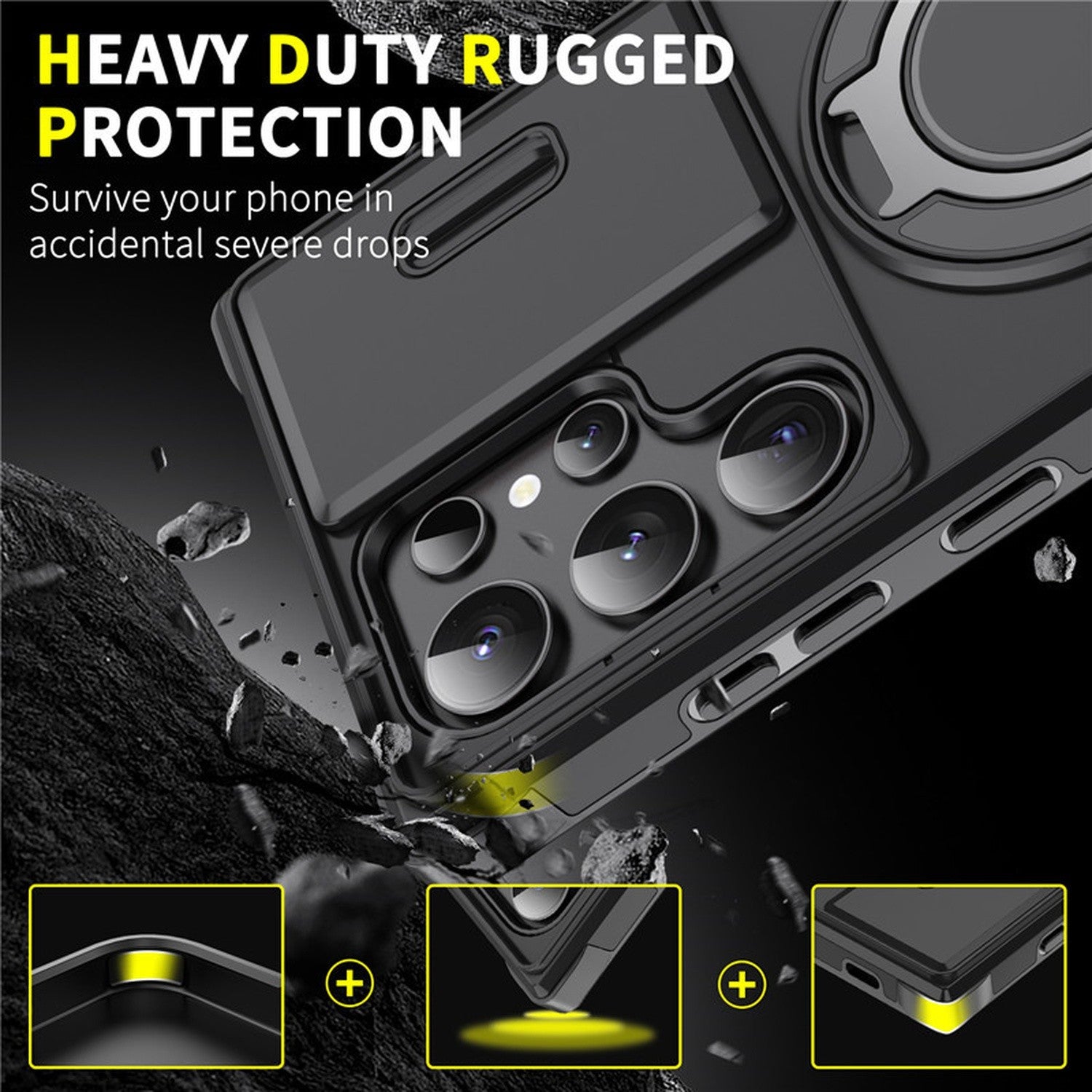 Magnetic Shockproof Ring Stand Case for Samsung Galaxy S26 Series - image 4