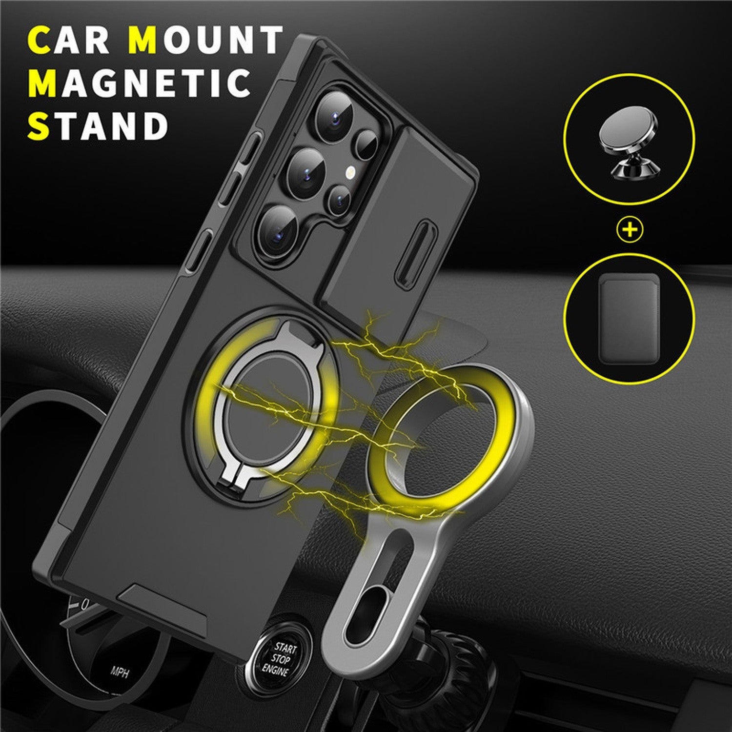 Magnetic Shockproof Ring Stand Case for Samsung Galaxy S26 Series - image 6