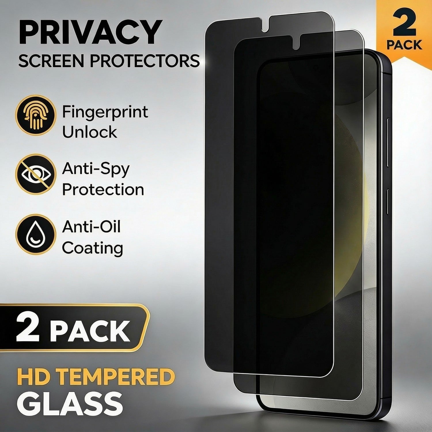 2-Pack Samsung Galaxy S26 Series Privacy Glass Screen Protector - detail image 2