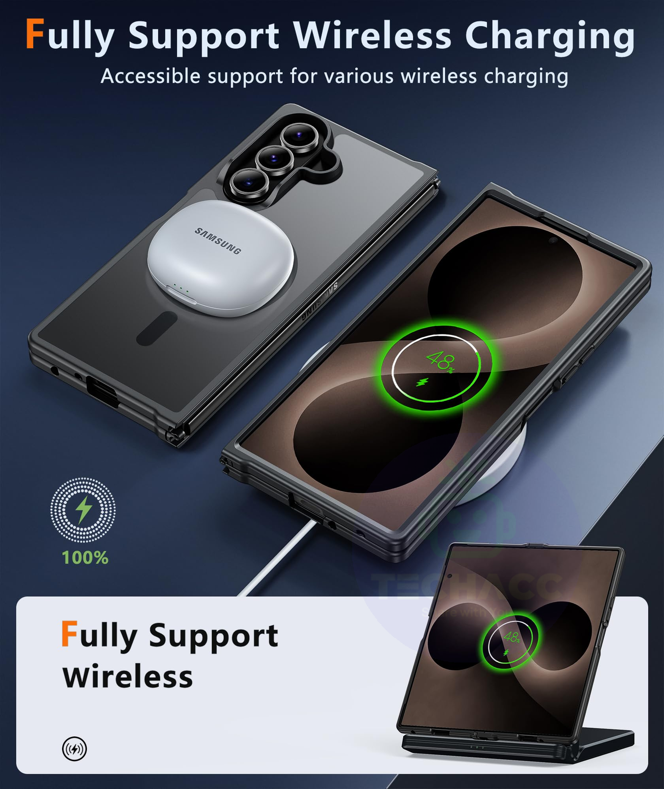 Magnetic Matte Clear Heavy-Duty Case for Samsung Galaxy Z Fold 8 & Z Fold 8 Ultra - image 3