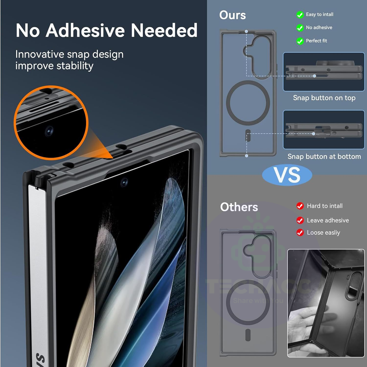 Magnetic Matte Clear Heavy-Duty Case for Samsung Galaxy Z Fold 8 & Z Fold 8 Ultra - image 8