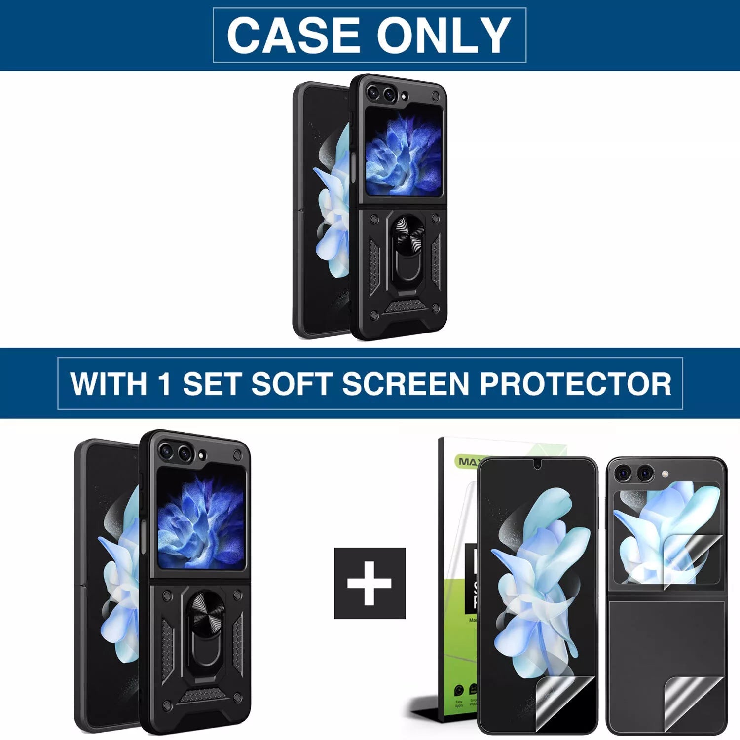 For Samsung Galaxy Z Flip Fold 6 Case Shockproof Rugged Ring Holder Cover