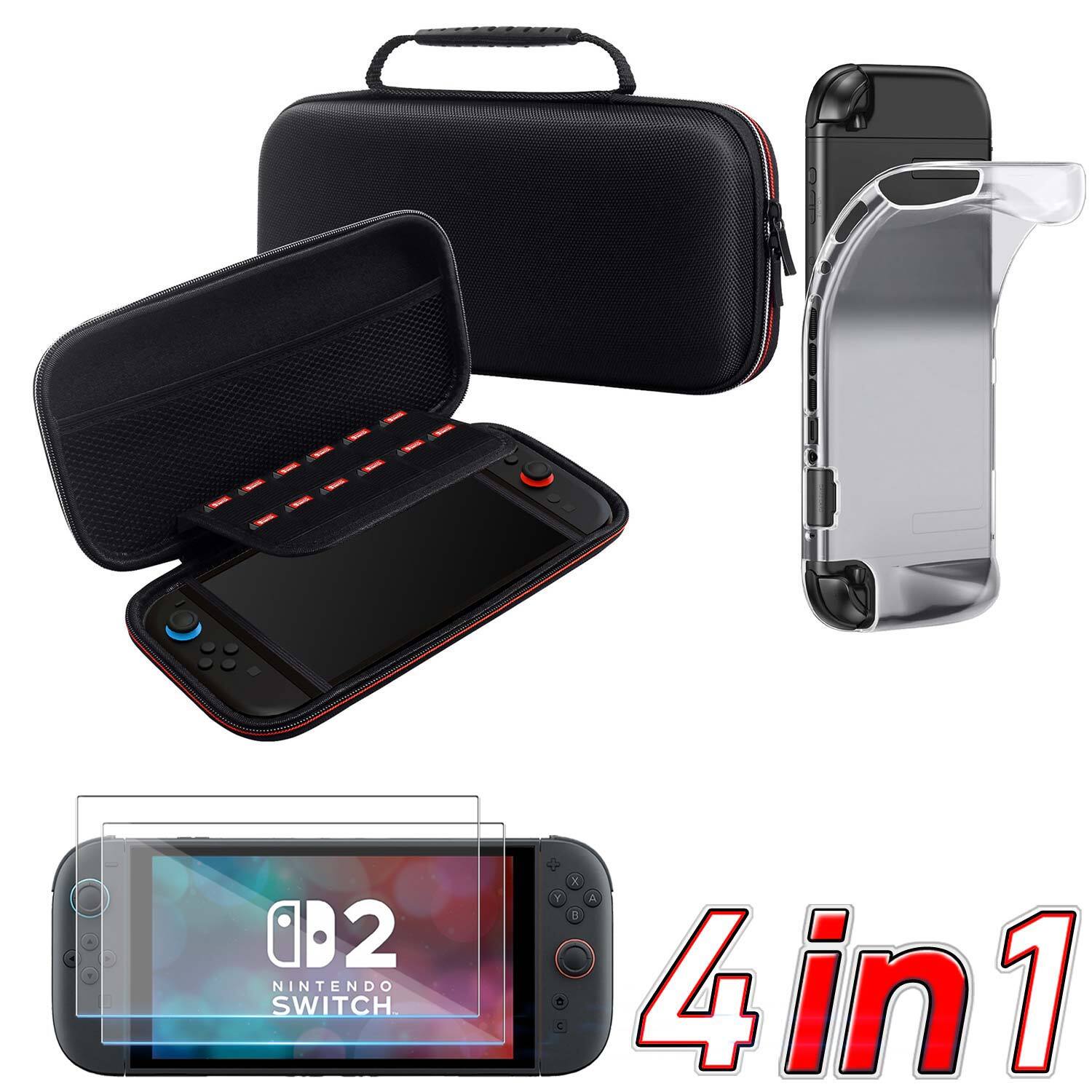 For Nintendo Switch 2 Carrying Case Bag Card Slot Storage Portable Shockproof
