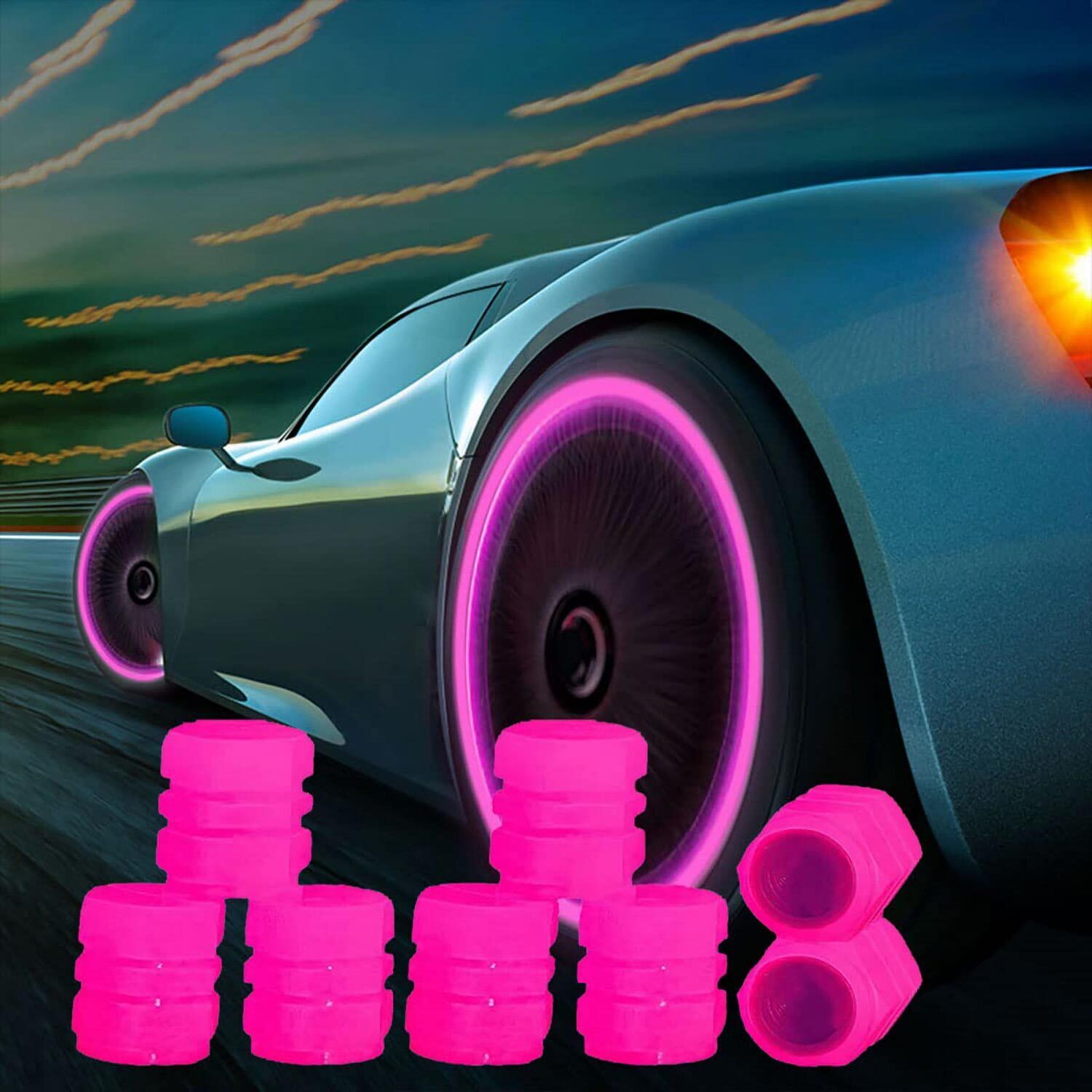 4 Pcs Tyre Valve Caps Stems Wheel Tire Truck Cover Bike Screw Motorbike Dust Air