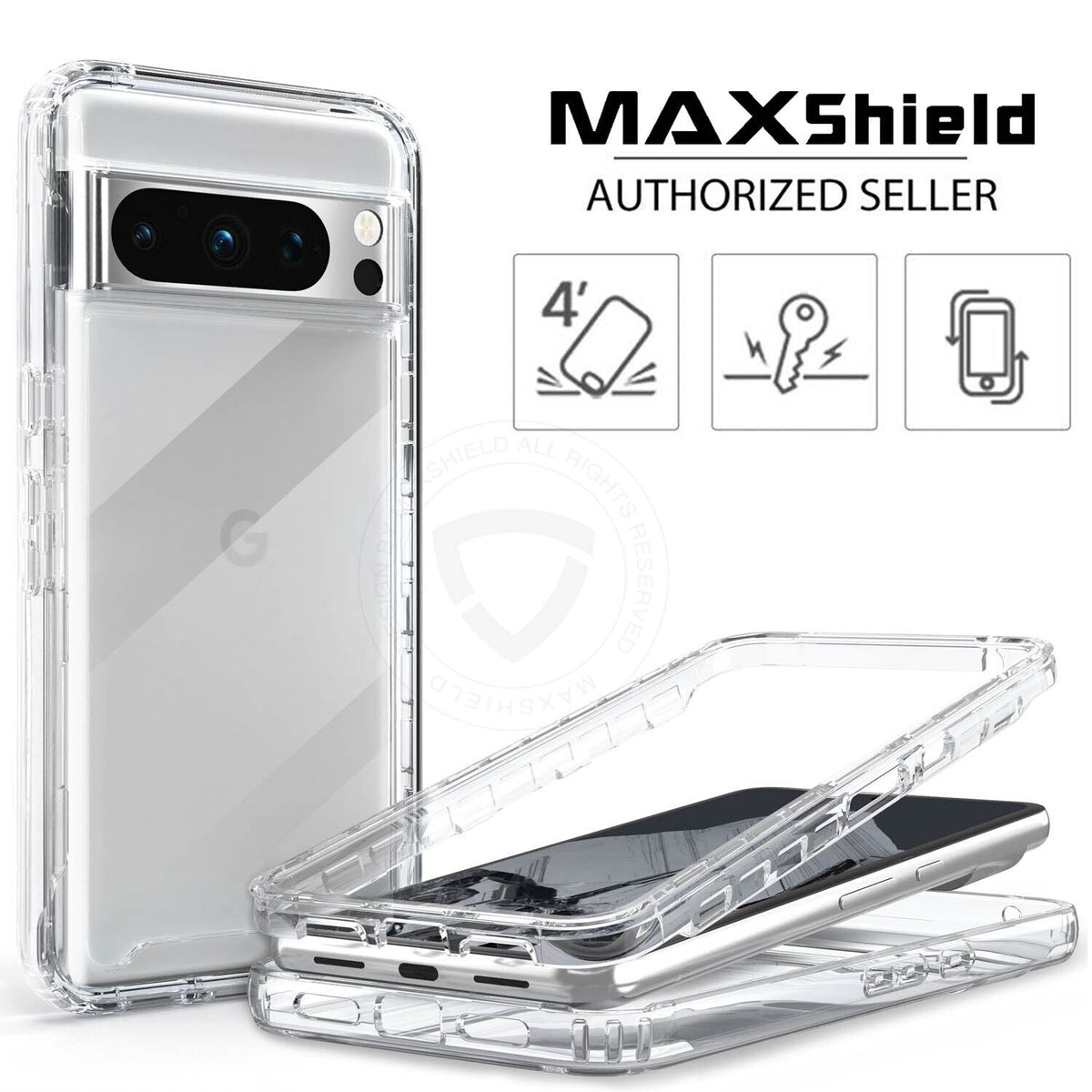 For Google Pixel 9 Pro Case Clear Shockproof Rugged 360 Full Body Cover