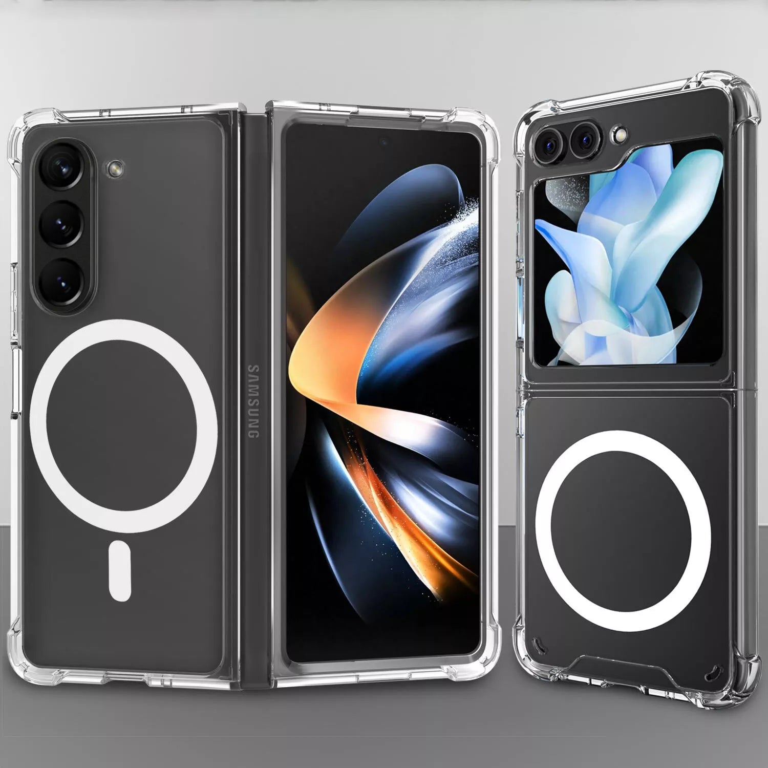 For Samsung Galaxy Z Fold 6 Flip 6 Case Magnetic Clear Shockproof Cover