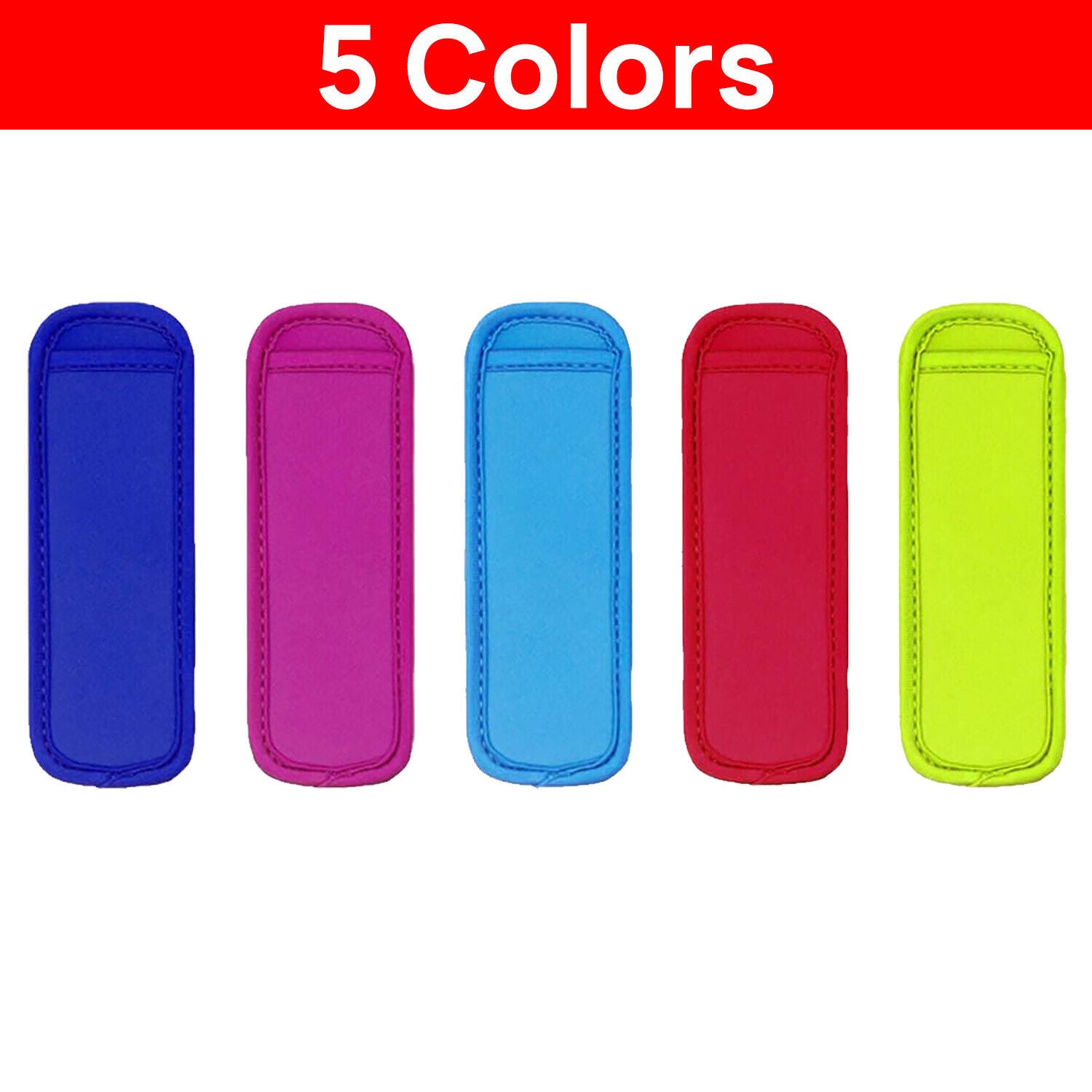 5PCS Colorful Ice Sleeves Freezer Reusable Summer Icy Block Lolly Cream Holder