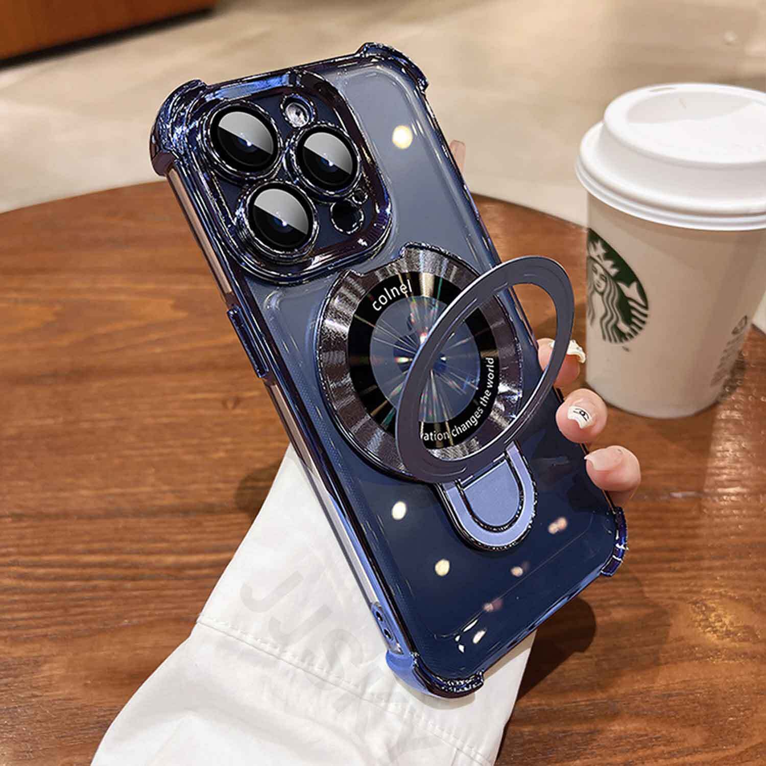 For iPhone 17 Pro Max Air Magnetic Case Clear Shockproof Kickstand Cover