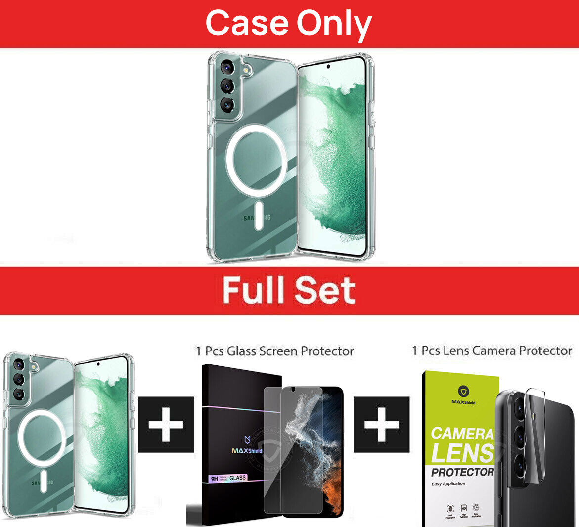 For Samsung S24 Ultra Plus Case Clear Shockproof Magnetic Cover