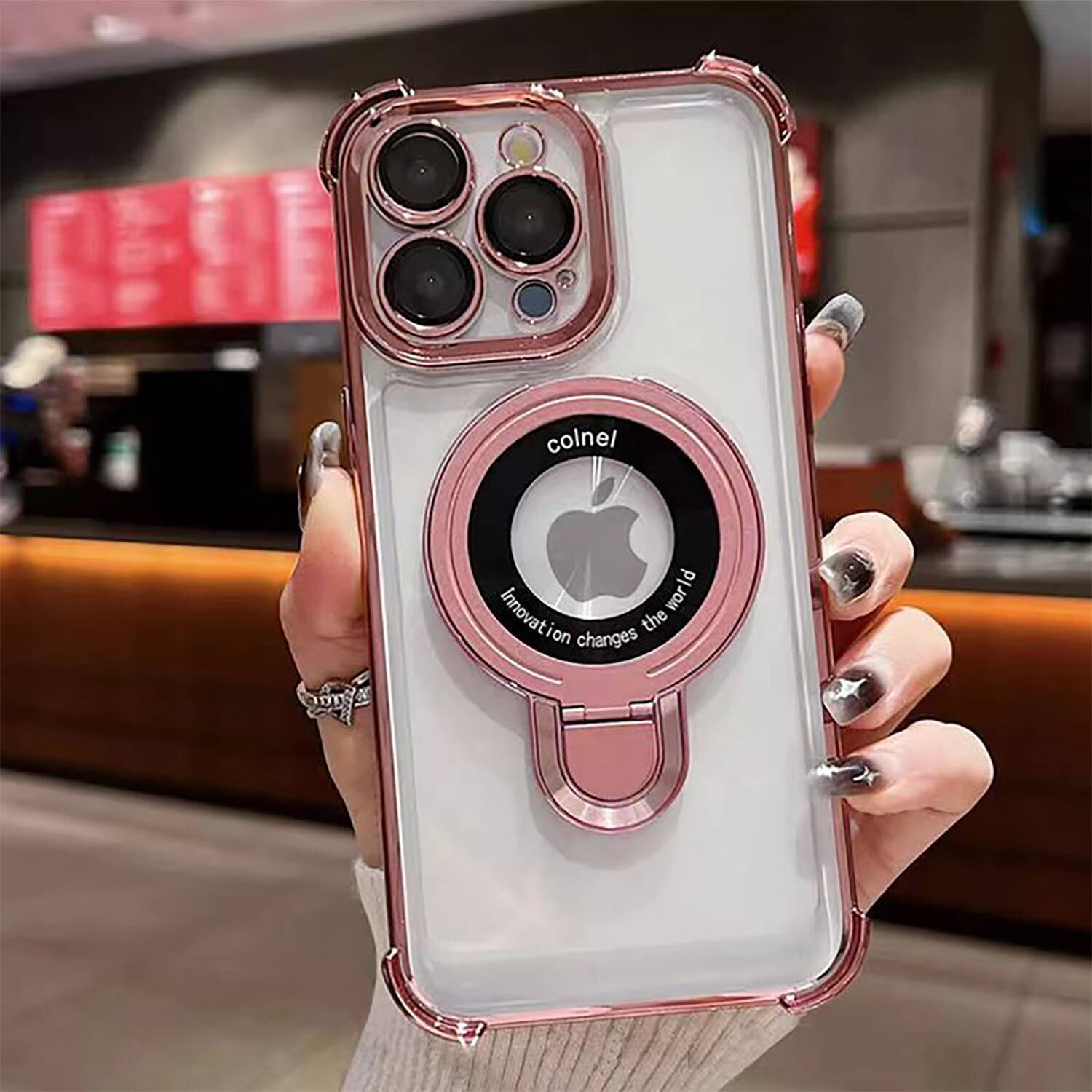 For iPhone 17 Pro Max Air Magnetic Case Clear Shockproof Kickstand Cover