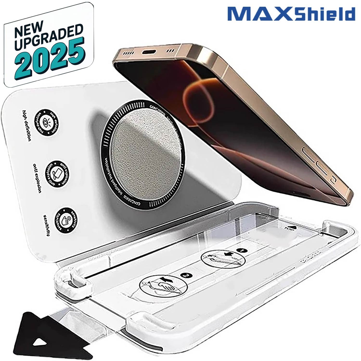 2xFor iPhone 17 Pro Max Air EasyInstall Tempered Glass Screen Protector