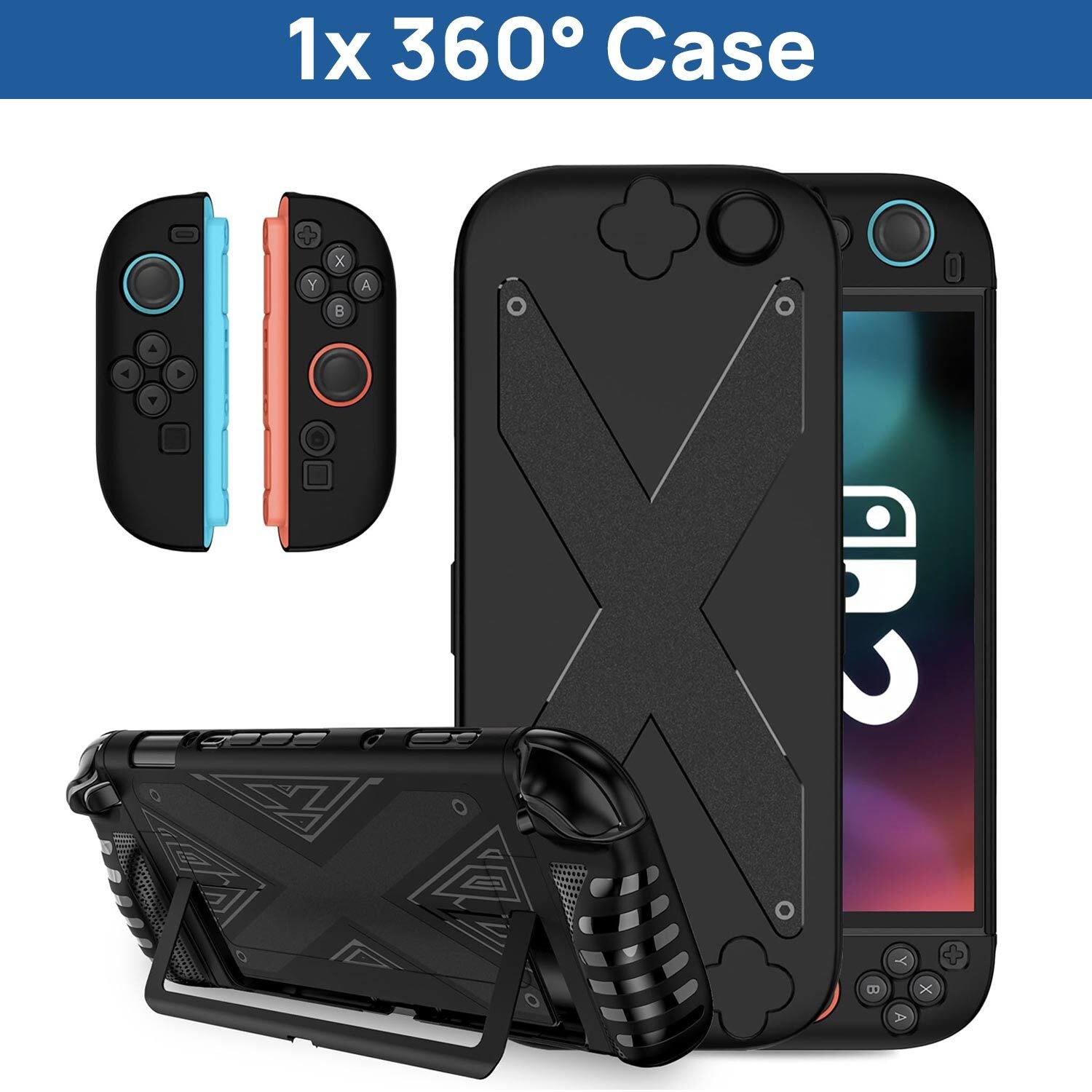 For Nintendo Switch 2 Case Dual Grip Dock Kickstand Full Cover Screen Protector