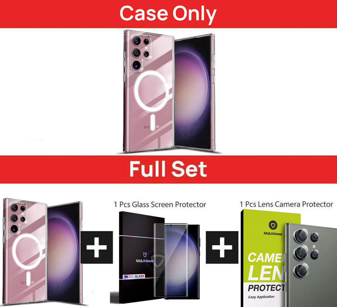 For Samsung S24 Ultra Plus Case Clear Shockproof Magnetic Cover