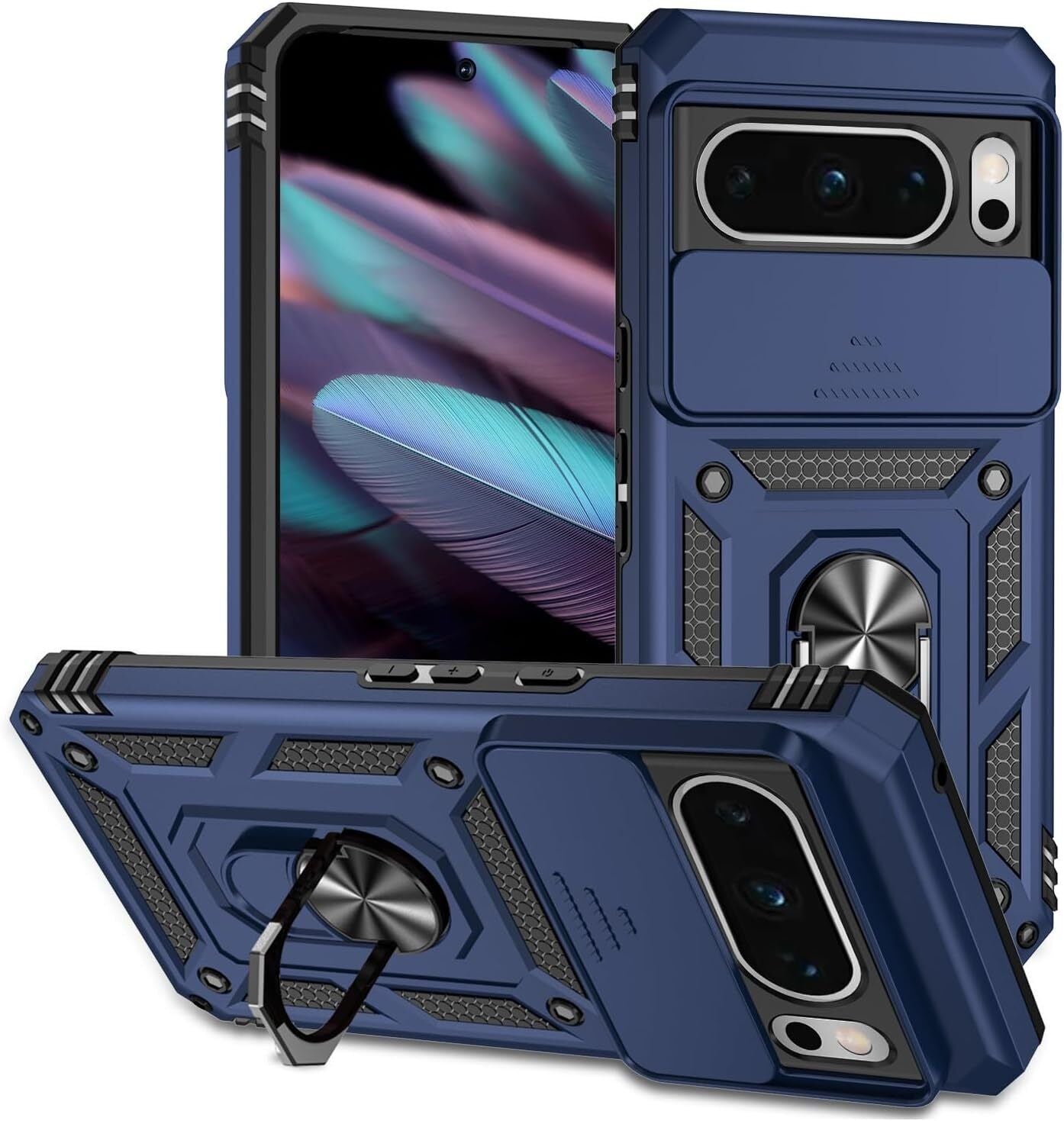 For Google Pixel 9 Pro Case Rugged Shockproof Heavy Duty Ring Cover