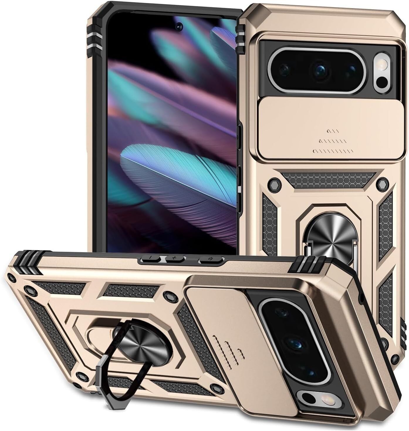 For Google Pixel 9 Pro Case Rugged Shockproof Heavy Duty Ring Cover