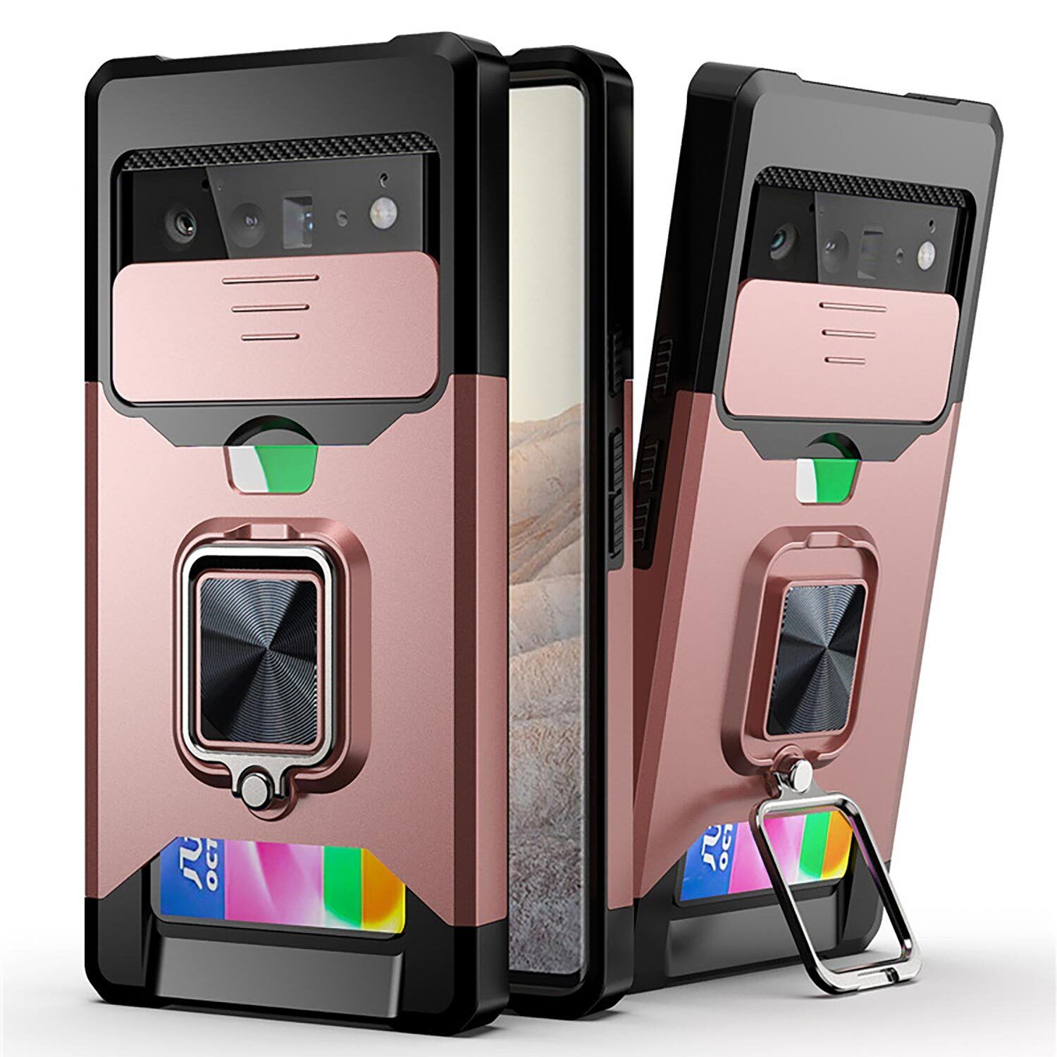 4in1 For Google Pixel 9 Pro Case Shockproof Wallet Card Cover Kickstand