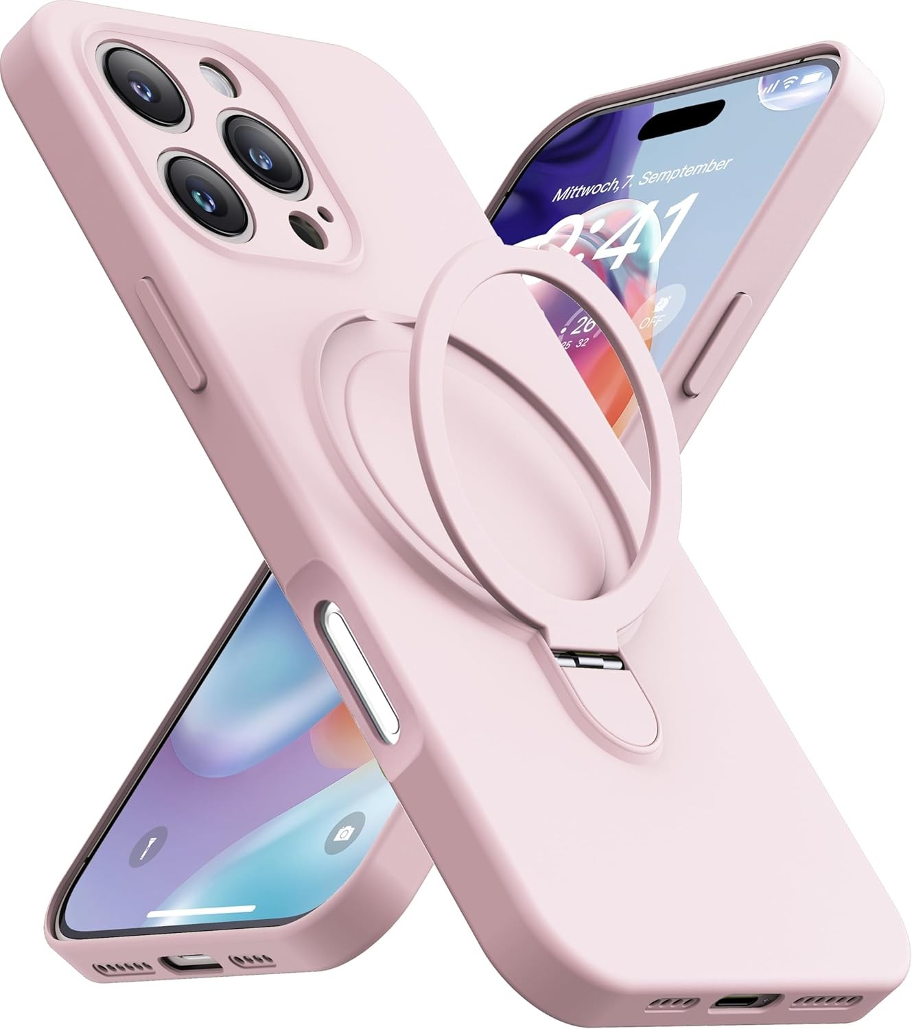 For iPhone 17 Pro Max Air Shockproof Magsafe Silicone Case Kickstand Cover