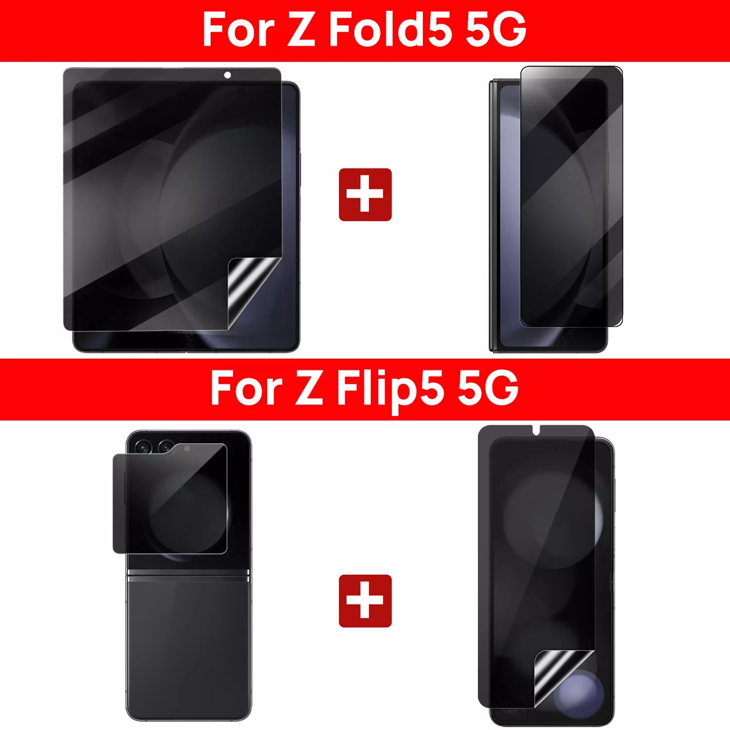 For Galaxy Z Fold Flip 6 5G Anti Spy Tempered Glass Privacy Screen Protector