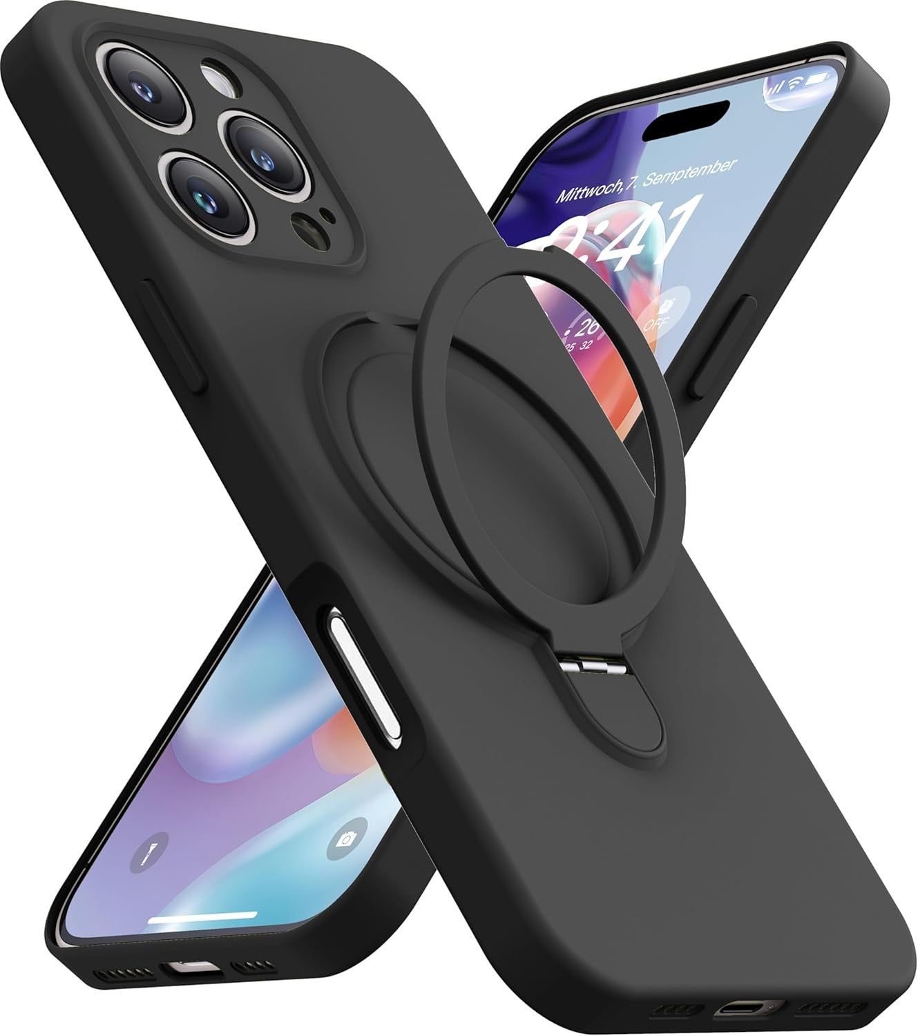 For iPhone 17 Pro Max Air Shockproof Magsafe Silicone Case Kickstand Cover