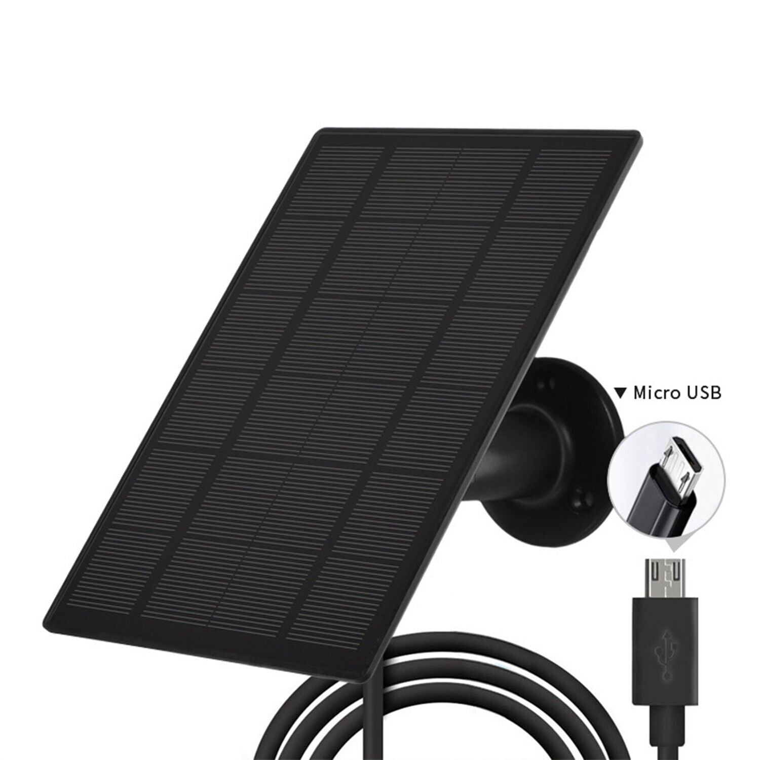 Solar Panel For Outdoor Security Camera Rechargeable Battery Micro USB 3M Cable