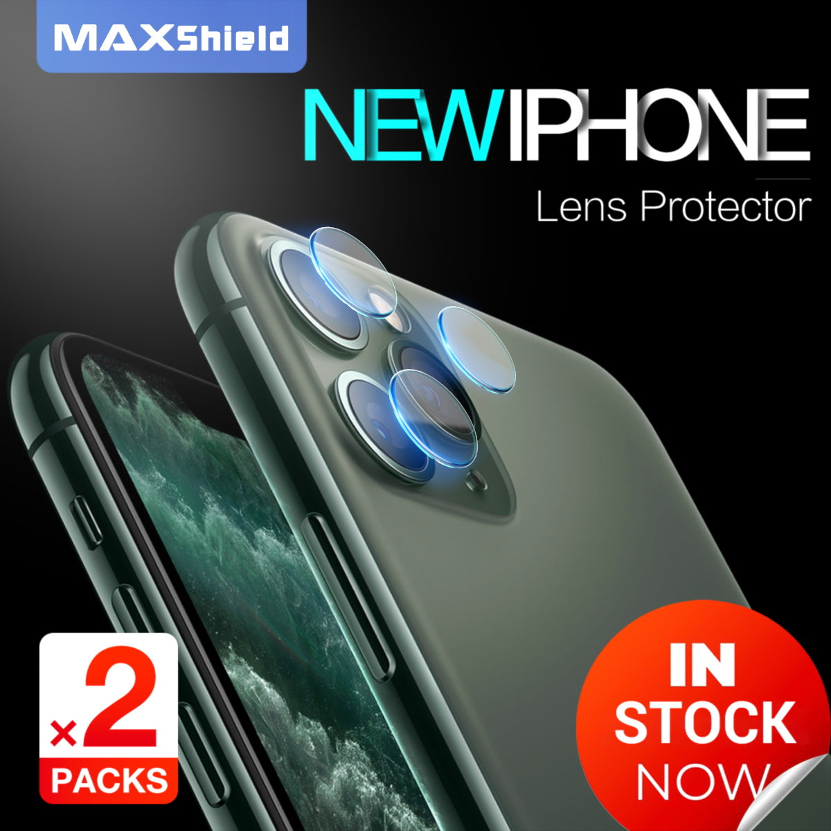 MAXSHIELD iPhone 11 Pro Camera Lens Tempered Glass Screen Protector