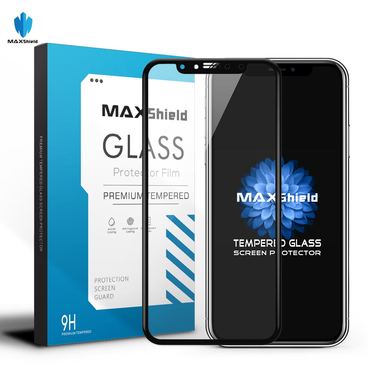 MAXSHIELD FULL TEMPERED GLASS SCREEN PROTECTOR FOR APPLE IPHONE X