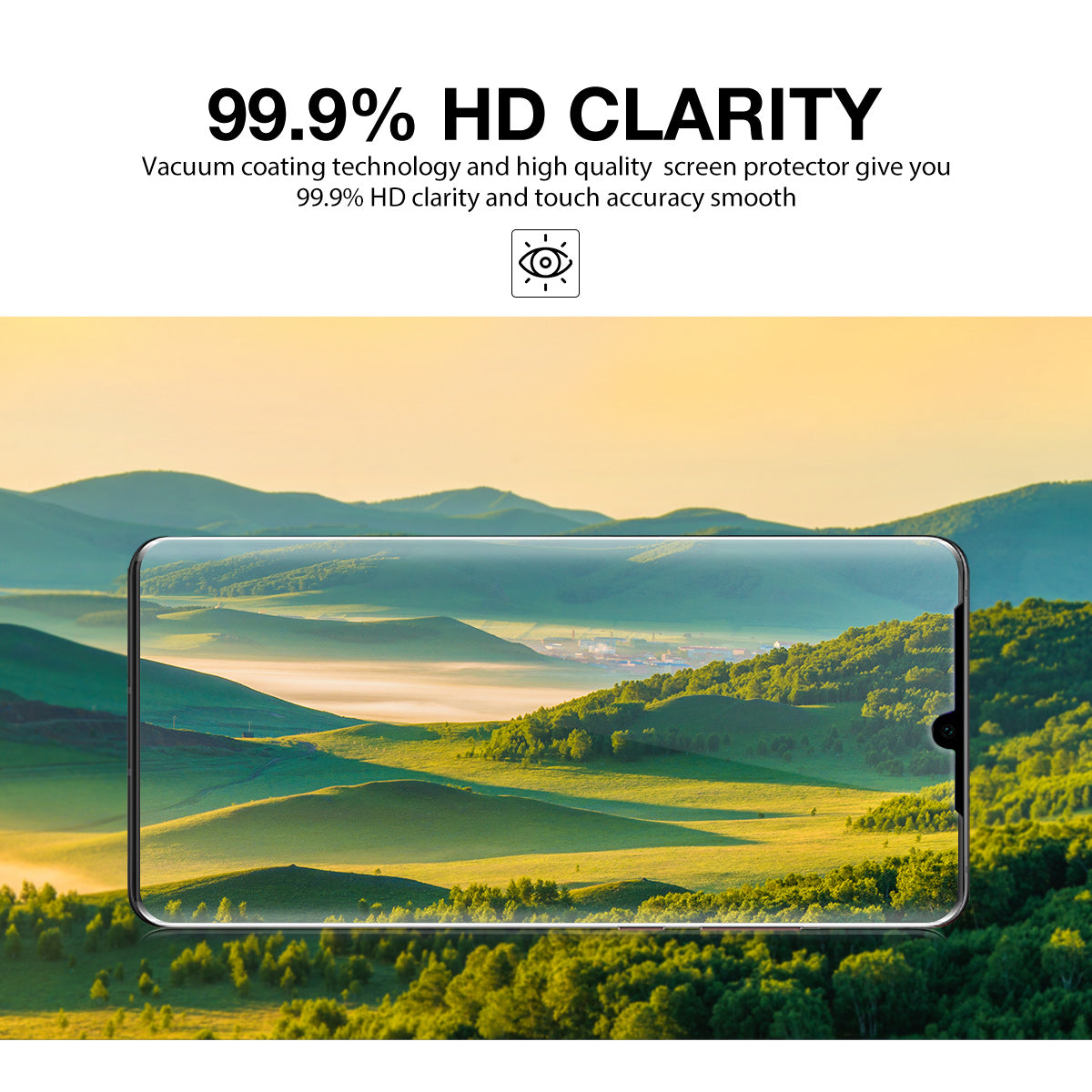 Huawei P30 Screen Protector, MaxShield HD Aqua Crystal Film Guard