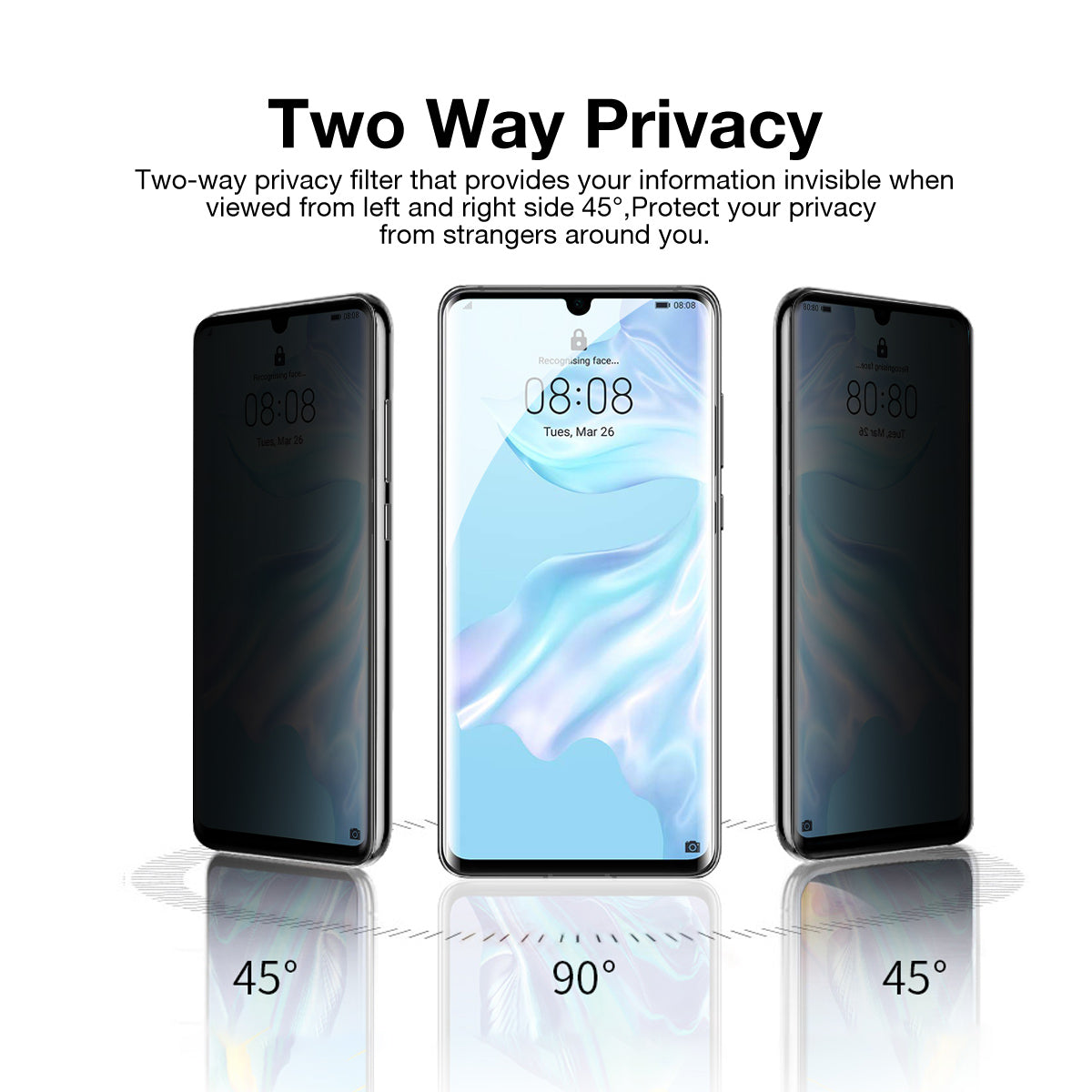 Anti Spy Privacy Film CaseFriendly Screen Protector For Huawei P30