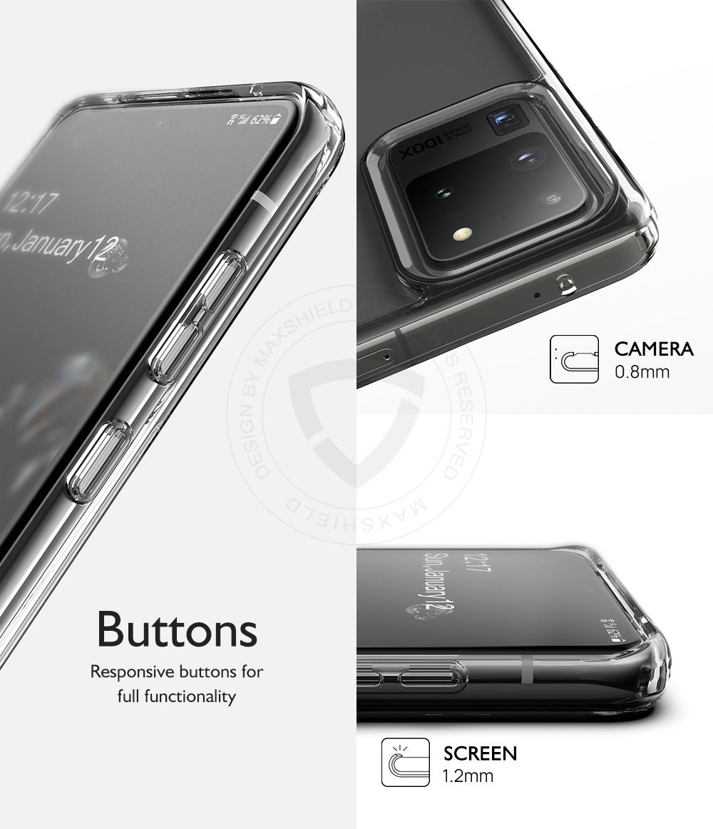 MAXSHIELD Galaxy S20 Ultra  Case Heavy Duty Shockproof Clear Slim Cover