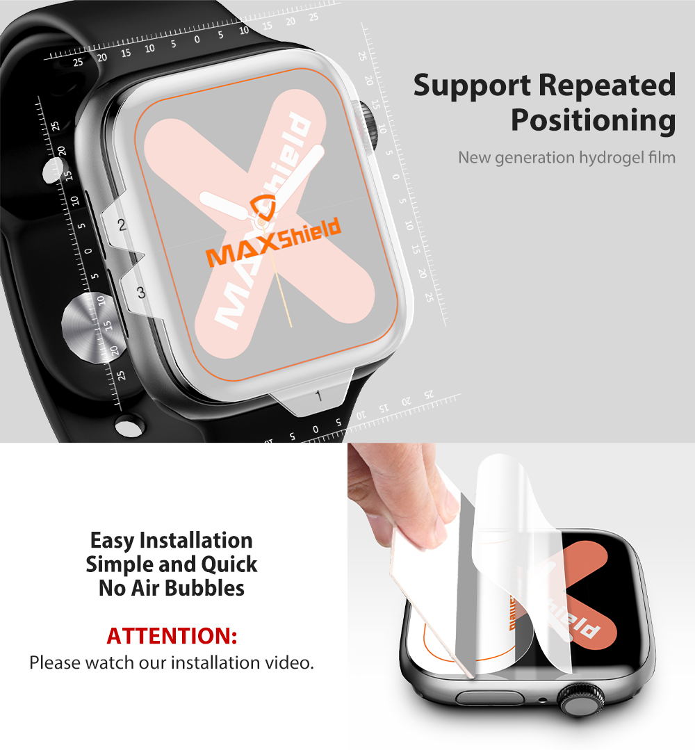 MaxShield Screen Protector for Apple Watch Series 2/3 42mm Full Cover iWatch