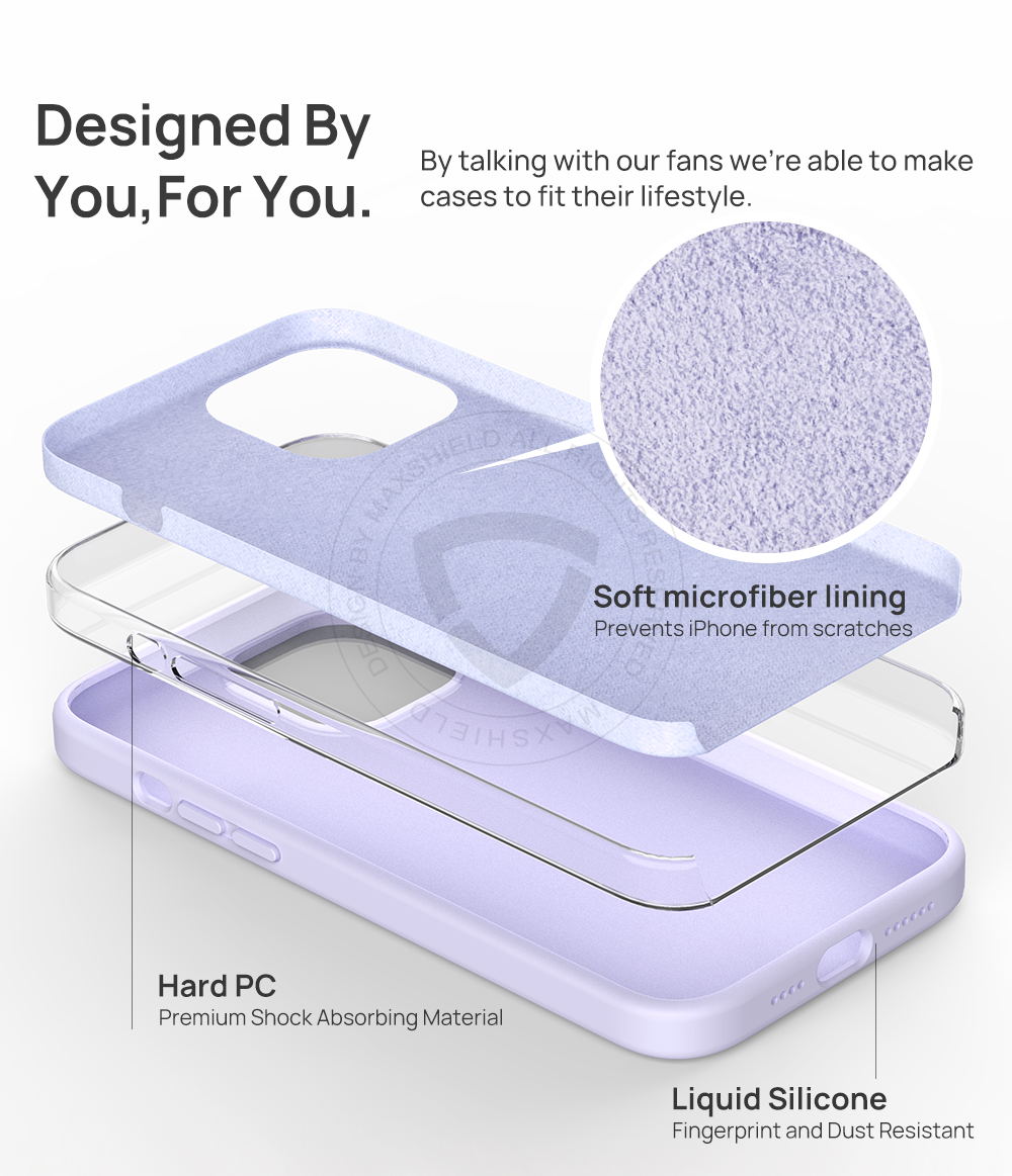 iPhone 12 Pro Max 6.7" Case MAXSHIELD Soft Liquid Silicone Shockproof Cover