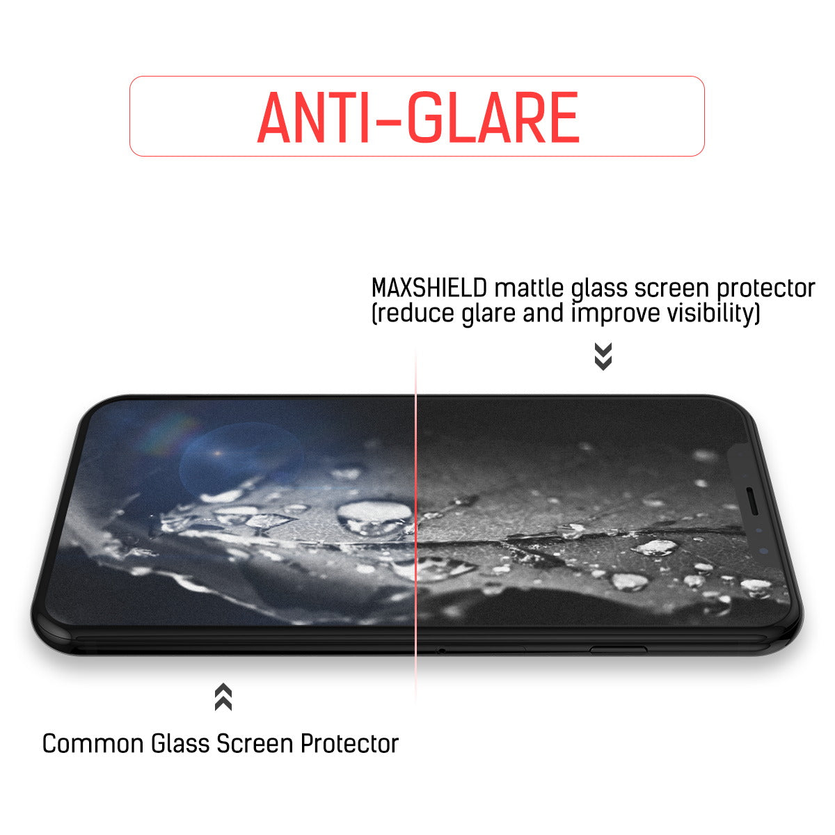 MAXSHIELD Matte Tempered Glass Screen Protector For Apple iPhone X