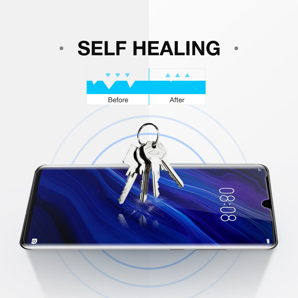 Huawei P30 Pro Screen Protector, MaxShield HD Aqua Crystal Film Guard