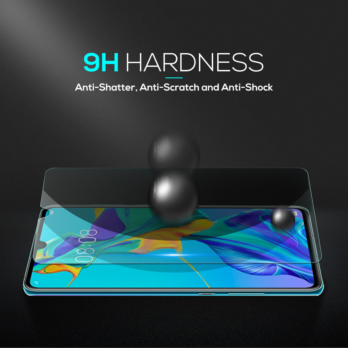 MAXSHIELD Huawei P30 Full Adhesion Tempered Glass Screen Protector Case Friendly