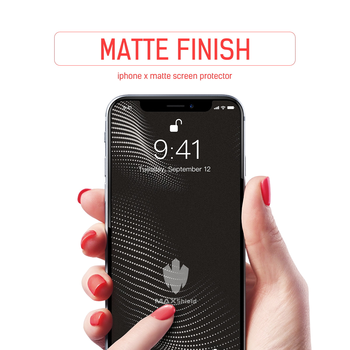 MAXSHIELD MATTE TEMPERED GLASS SCREEN PROTECTOR FOR APPLE iPhone X