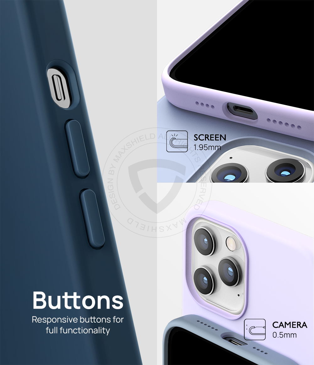 iPhone 12 Pro Max 6.7" Case MAXSHIELD Soft Liquid Silicone Shockproof Cover