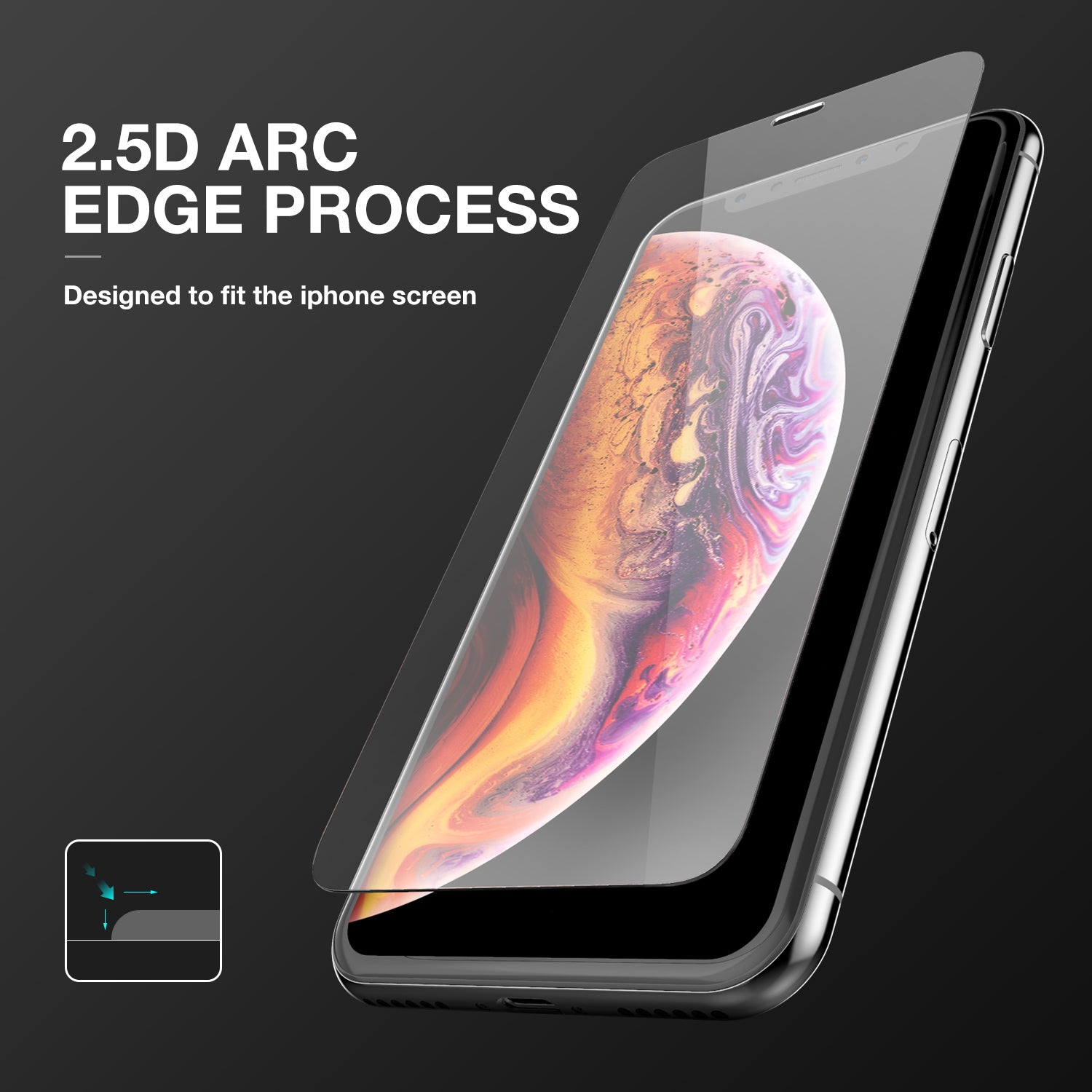 For Apple iPhone Xs, Maxshield HD 9H Tempered Glass Screen Protector