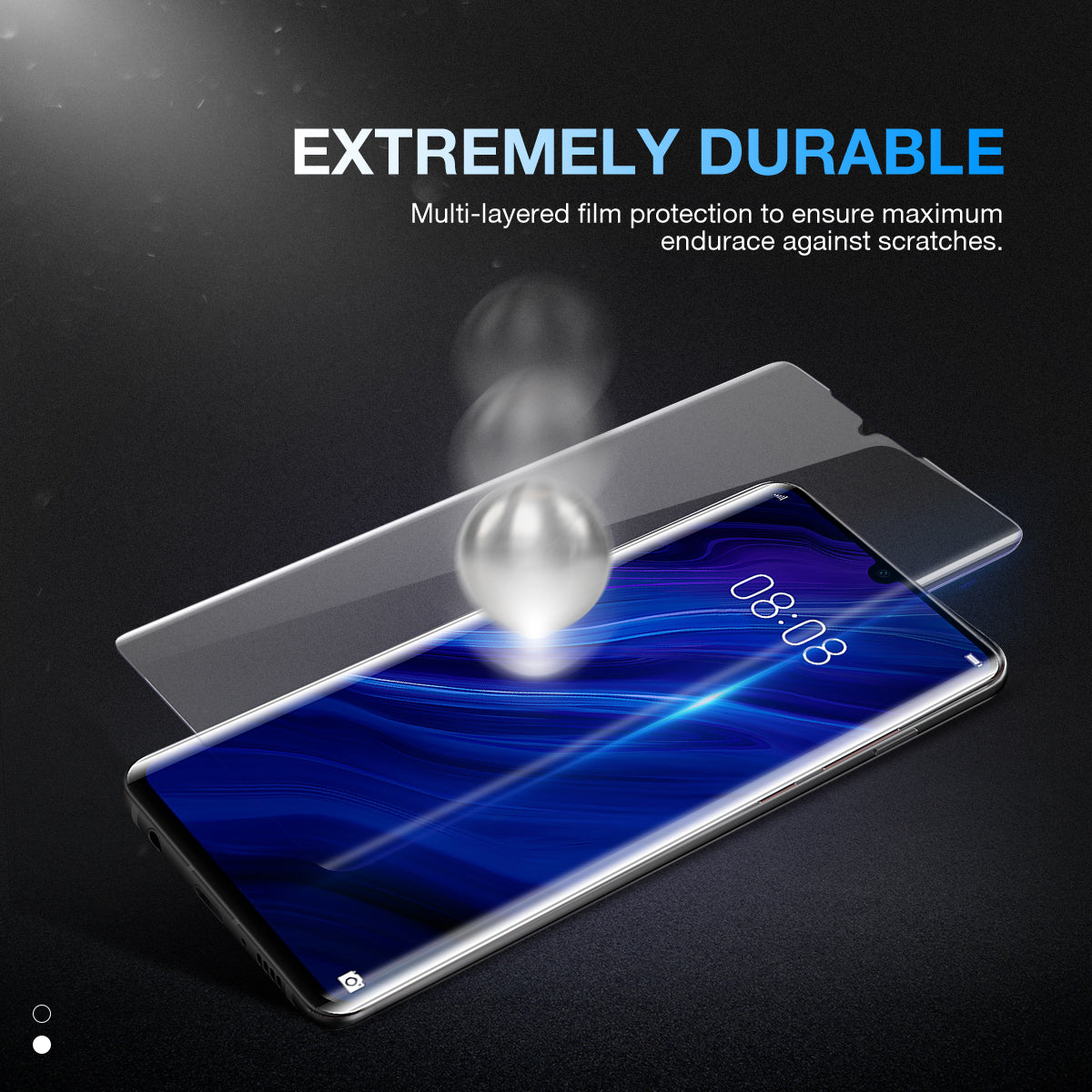 Huawei P30 Pro Screen Protector, MaxShield HD Aqua Crystal Film Guard
